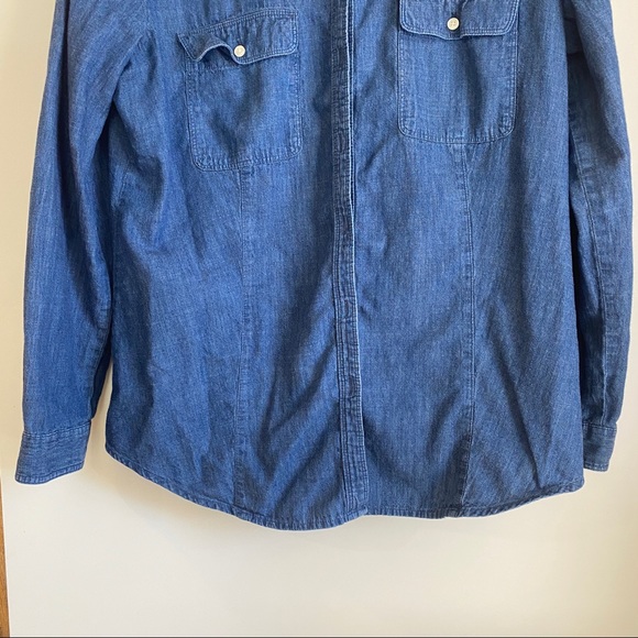 LOFT The Softened Shirt Chambray Jean L - Picture 6 of 9